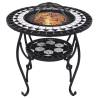 Mosaic Fire Pit Table | 68 cm Ceramic | Black & White