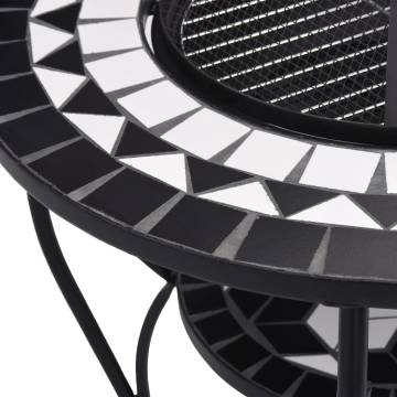 Mosaic Fire Pit Table | 68 cm Ceramic | Black & White