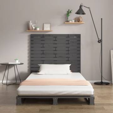 Elegant Grey Wall Headboard - Solid Pine Wood 146x3x91.5 cm