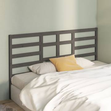 Stylish Grey Bed Headboard - Solid Pine Wood | HipoMarket