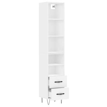 Stylish Highboard White 34.5x34x180 cm - Elegant Design