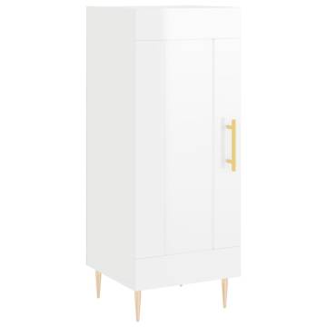 Elegant Highboard High Gloss White - 34.5x34x180 cm