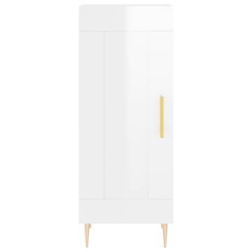 Elegant Highboard High Gloss White - 34.5x34x180 cm