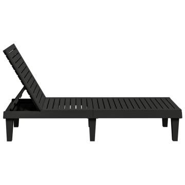 Comfortable Sun Lounger Black 155x58 cm - Hipomarket