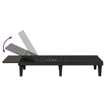 Comfortable Sun Lounger Black 155x58 cm - Hipomarket