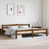 Bed Frame Honey Brown Solid Pinewood 200x200 cm Colour honey brown Size 200 x 200 cm 