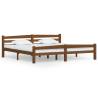 Honey Brown Solid Pinewood Bed Frame 200x200 cm | Hipo Market