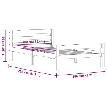 Solid Pinewood Bed Frame 100x200 cm | Stylish & Durable