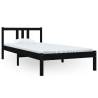 Black Solid Wood Bed Frame 90x200 cm - Modern Design