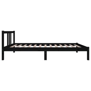 Black Solid Wood Bed Frame 90x200 cm - Modern Design