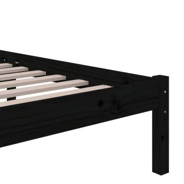 Black Solid Wood Bed Frame 90x200 cm - Modern Design