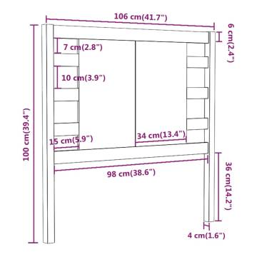 Grey Solid Wood Pine Headboard - 106x4x100 cm | HipoMarket