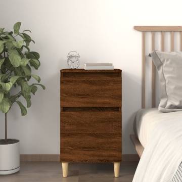 Elegant Brown Oak Bedside Cabinet - 40x35x70 cm | HipoMarket