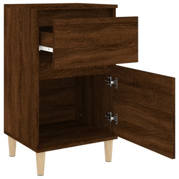 Elegant Brown Oak Bedside Cabinet - 40x35x70 cm | HipoMarket