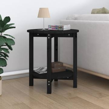 Elegant Black Coffee Table - Solid Pine Ø 55x60 cm