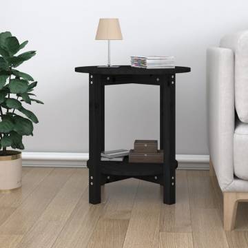 Elegant Black Coffee Table - Solid Pine Ø 55x60 cm