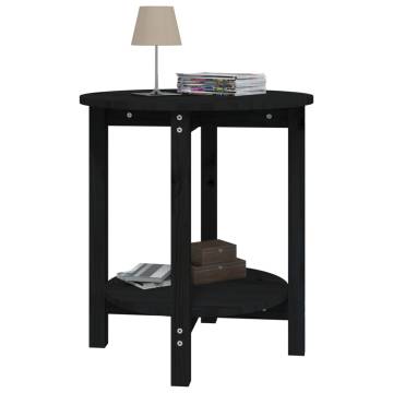 Elegant Black Coffee Table - Solid Pine Ø 55x60 cm