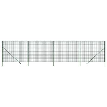 Wire Mesh Fence Green 1.4x10m Galvanised Steel - Durable & Secure