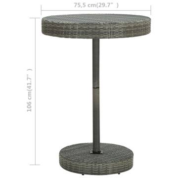 Stylish Grey Garden Table - 75.5x106 cm Poly Rattan