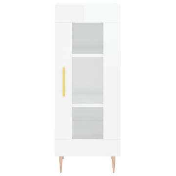 Stylish Highboard High Gloss White - 34.5x34x180 cm