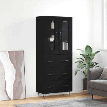 Stylish Highboard Black 69.5x34x180 cm - Durable & Elegant