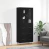 Highboard Black 69.5x34x180 cm Engineered Wood Colour black Quantity in Package 1 Model 3 drawers 