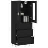 Stylish Highboard Black 69.5x34x180 cm - Durable & Elegant