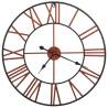 Stunning 58 cm Red Metal Wall Clock with Roman Numerals