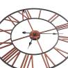 Stunning 58 cm Red Metal Wall Clock with Roman Numerals