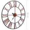 Stunning 58 cm Red Metal Wall Clock with Roman Numerals