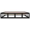 Black Solid Wood Bed Frame 135x190 cm Double | HipoMarket