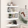 Floating Corner Shelves 4 pcs High Gloss White 35x35x3.8 cm MDF Colour high gloss white Size 35 x 35 x 3.8 cm Quantity in Package 4 Number of Pieces 1 