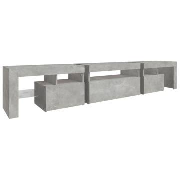 LED TV Cabinet in Concrete Grey - Stylish & Functional Design