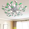 Green&White Ceiling Lamp with Acrylic Crystal Leaf Arms for 5 E14Bulbs Colour green Size 70 x 15 cm Quantity in Package 1 Bulb Quantity 