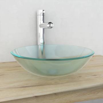 Stylish Frosted 42 cm Basin - Tempered Glass for Your Bathroom