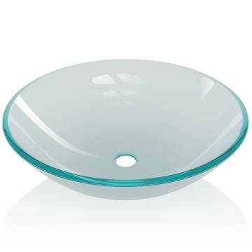 Stylish Frosted 42 cm Basin - Tempered Glass for Your Bathroom