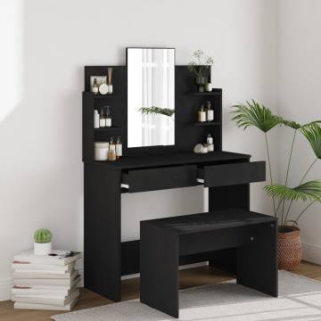 Dressing Table Set Black - Elegant Bedroom Furniture