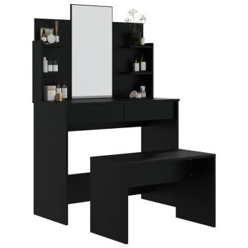 Dressing Table Set Black - Elegant Bedroom Furniture