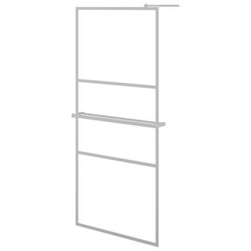 Modern Walk-in Shower Wall with Shelf 80x195 cm - ESG Glass & Aluminiu