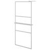 Modern Walk-in Shower Wall with Shelf 80x195 cm - ESG Glass & Aluminiu