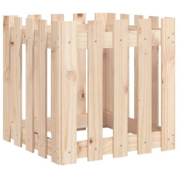 Garden Planter with Fence Design - Solid Pine 50x50x50 cm