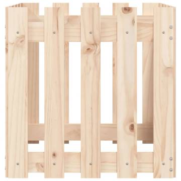 Garden Planter with Fence Design - Solid Pine 50x50x50 cm