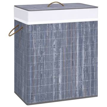 Bamboo Laundry Basket Grey 100 L - Stylish & Functional Storage