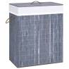 Bamboo Laundry Basket Grey 100 L Colour grey Size 52 x 32 x 62.5 cm Quantity in Package 1 