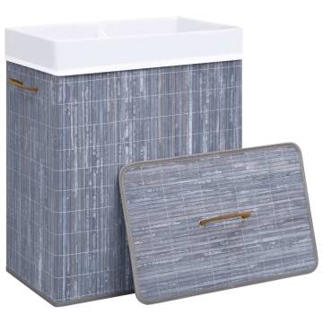 Bamboo Laundry Basket Grey 100 L - Stylish & Functional Storage