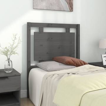 Stylish Grey Bed Headboard - Solid Pine Wood | HipoMarket