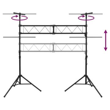 Light Stand Black 338x115x(180-300) cm Steel - Hipomarket