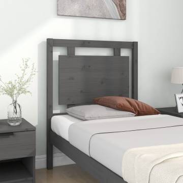 Stylish Grey Bed Headboard - Solid Pine Wood | HipoMarket