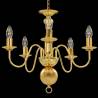 Elegant Golden Chandelier - 5 E14 Bulbs for Home & Commercial Use