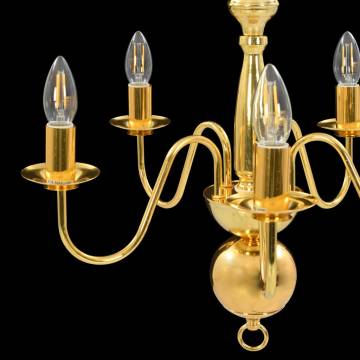 Elegant Golden Chandelier - 5 E14 Bulbs for Home & Commercial Use